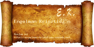 Engelman Krisztián névjegykártya